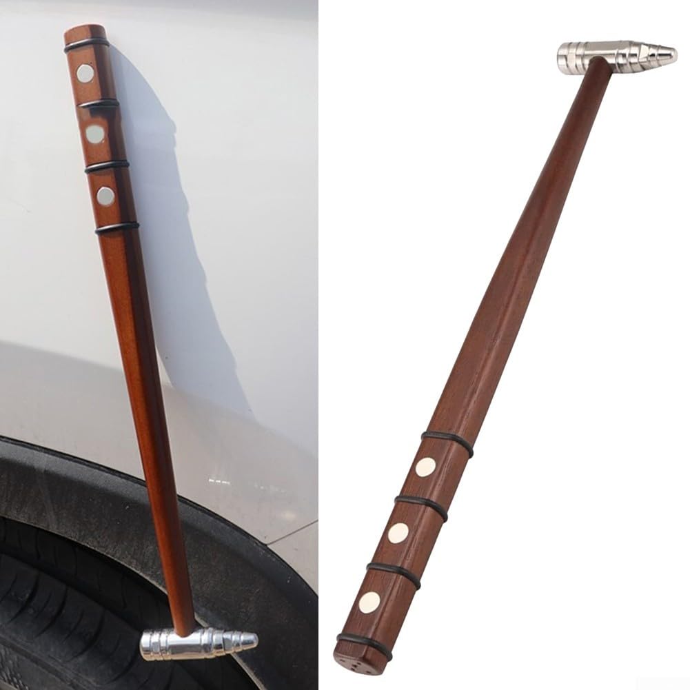 Martello magnetico integrato per riparazione ammaccature auto, in legno di faggio e acciaio inox, strumento per riparazioni rapide