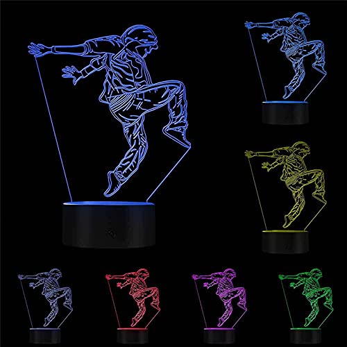 ELD Lampada da Tavolo a LED in Acrilico Stereo 3D Street Dance Dancer Modellazione Luce visiva USB Touch Cambiamento di Colore Luce Notturna 7 Colori Che cambiano Regalo per Il Giorno dei Bambini