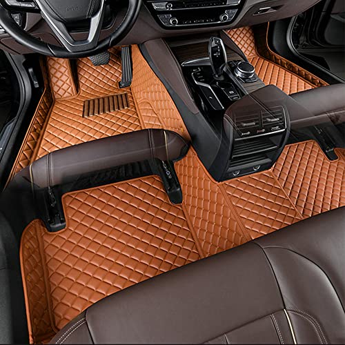 Aiducreaon Custom Floor Mats for BMW 1 2 3 4 5 6 7 8 X1 X2 X3 X4 X5 X6 X7 M1 M2 M3 M4 M5 M6 M7 M8 X3M X4M X5M X6M GT Z4 etc...All Weather Leather Non-Slip Car Mats (Brown)
