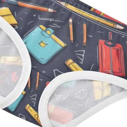 ZZKKO Blackboard Notebooks Pens Girls Underwear Toddler Panties for Girls Comfort Brief Size 8Y3