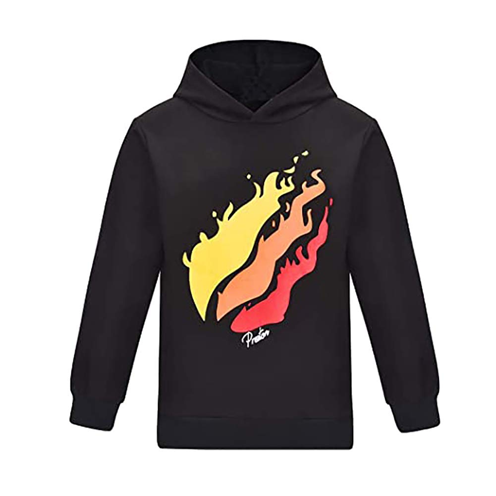 Prestonplayz YouTube Youtuber Boys Girls Hoodie Pullover Sweatshirts Hooded Tops (130/7-8years) Black