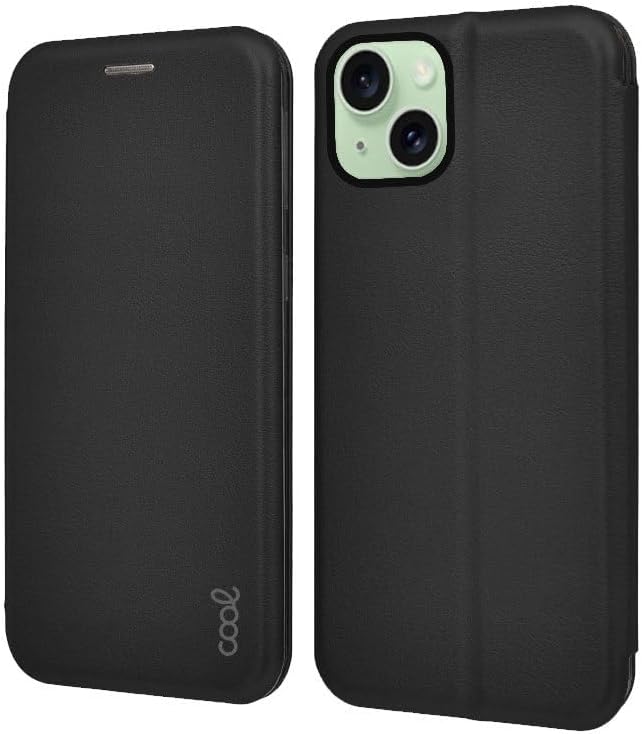 Cool Flip Cover Case for iPhone 15 Plus Elegance Black