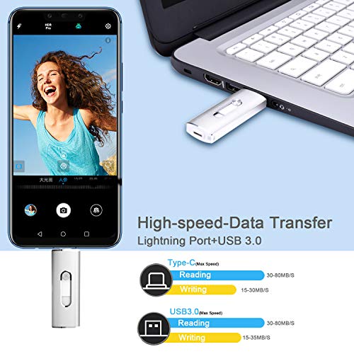 64Gb Flash Drive, Aiibe Thumb Drive Memory Stick Jump Drive Pen Drive 64 Gb Usb 3.0 Type C Retractable Capless Dual Usb Otg Flash Drives For Usb C Smartphones, Samsung Galaxy S8 S9, Tablet, Mac And Pc #TOP5