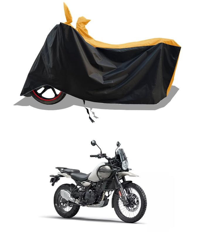 Water-Resistant 2024 Bike Cover for Royaal Enfielld Himalayan 450 and Dust-Proof Premium Polyester Fabric_Orange Stripe Large