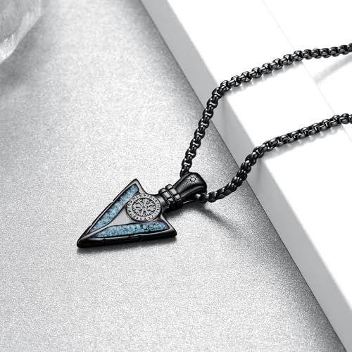 Viking Necklace 925 Sterling Sliver Arrowhead Necklace Norse Jewelry Gifts for Men3