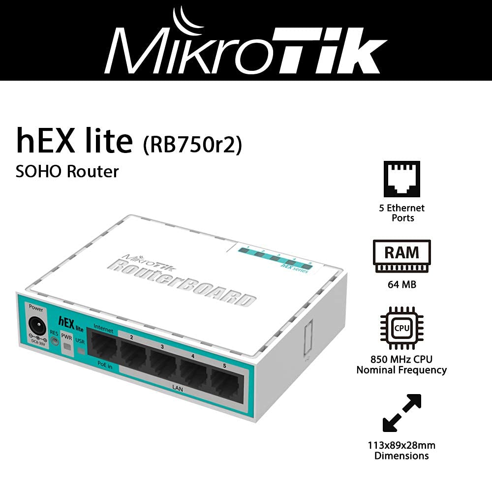 Mikrotik hEx S 有線LANルータ Amazon.com: Mikrotik hEX S Ethernet LAN Black Wired Router