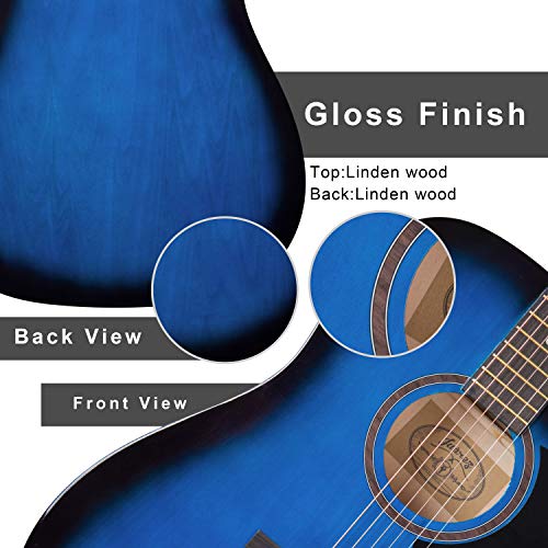 Image of JUAREZ 41 inch Acoustic Guitar Cutaway with Dual Action Truss Rod, JRZ41C /TBS Rosewood Fretboard and Bridge, Padded Cotton Bag, Cotton Strap, 2 Picks, Extra String Set, Blue Sunburst