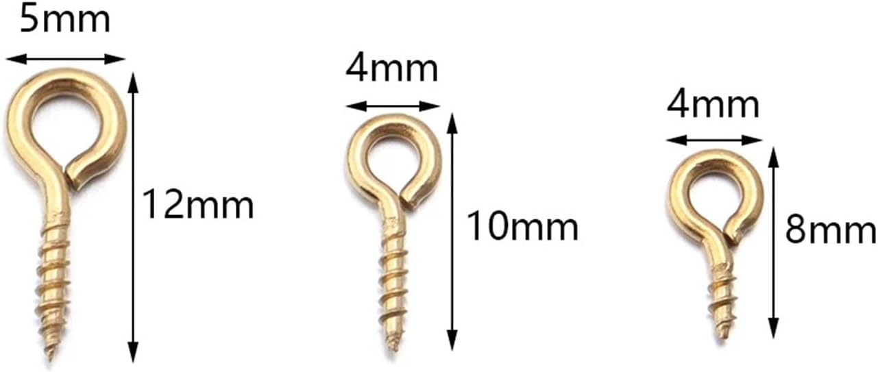 Eye Pins 500Pcs Stainless Steel Eyepin Keychain Hook Eye Pins Mini Screw Pendants DIY Threaded Pin Fitting Jewelry Bracelet for Jewelry Making, Pendant Beads(4X8mm)