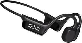 Fone de ouvido IPX8 à prova d'água de condução óssea sem fio Bluetooth 5,4 + 32 GB de RAM MP3 Player HiFi Music Sport Swimming Headset com microfone (preto)