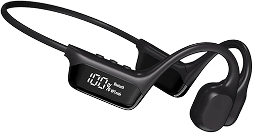 Fone de ouvido IPX8 à prova d'água de condução óssea sem fio Bluetooth 5,4 + 32 GB de RAM MP3 Player HiFi Music Sport Swimming Headset com microfone (preto)