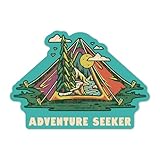 Lantern Press Sticker Distressed, I Hike for Views, Adventure Seeker, Ready to Roam, Die Cut Vinyl, (Waterproof Decal for Cars, Water Bottles, Laptops, Coolers), Small