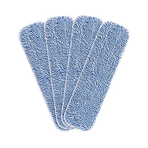 Replacement Microfiber Floor Cleaning Pads - 18''x5'' Dust Mop Refill Sweeping Pad Compatible with Bona Mop, Reusable Dry Mop Head Fits 17” to 18” Flat Mop - 4 Pack