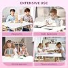 JOYMOR Kids Table and 2 Chairs Set, 3 in 1 Design for Toddler Activity, with Removable Tabletop, Storage Space and White Bunny Ear Chairs, Ideal for Craft and Playroom, Fit for Kids 2 to 5 Years Old