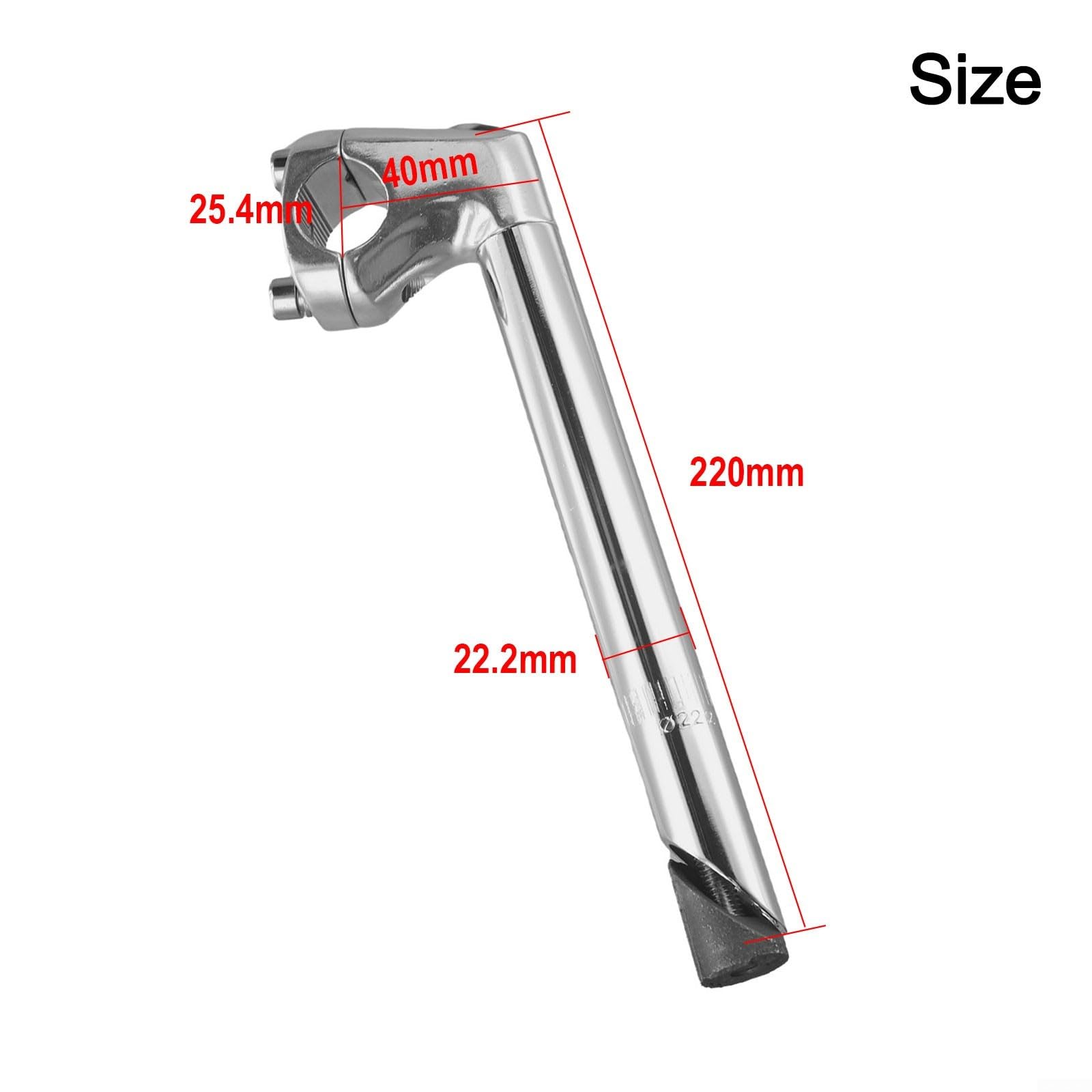 Attacco manubrio a collo d'oca per forcella da 22 mm, leggero e in lega di alluminio, lunghezza del palo centrale 220 mm per stabilità (40 x 25,4 x 22,2 x 220)