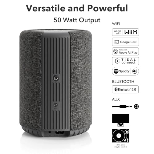 Image of Audio Pro A10 MKII Wireless Multiroom Speaker, WiiM Edition | Wall Mountable, High Fidelity, Bluetooth, WiFi | Compatible with AirPlay 2, Chromecast, Siri, WiiM Home App, Stream Spotify, Tidal & More