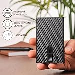 Slim Wallet for Men - Leather, RFID Credit Card Holder - Stylish Mens Wallet for Everyday Use, Handcrafted, Small Yet Practical - Carteras para Hombres - ID Card Holder. (Carbon) - Image 2