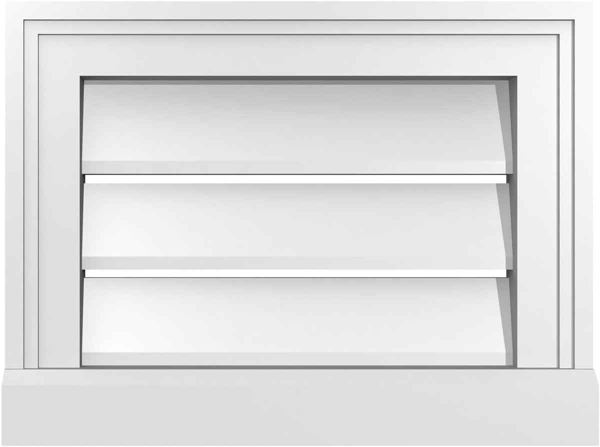 ekena millwork gvpve16x1203sf vertical surface mount pvc gable vent, factory primed white 16"w x 12"h functional