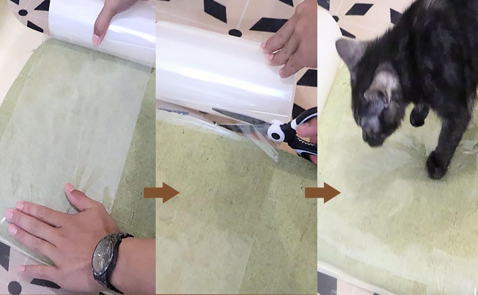 CHUANGSEED Kratzschutz Katze Tape 5m x 21cm, Kratzschutz Sofa Transparent Kratzschutz Pad Möbelschoner Katze Möbelschutz Kratzpads für Möbel Couch Tür Wand Kratzabwehr von Katzen Hunde (21cm X 5m)