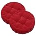 Lot de 2 Coussin de Chaise Ronde Epais 45x45cm Coussin de Sol Futon Tatami Épaissir Baie Fenêtre Coussin de Siège pour Salle à Manger Maison Cuisine Bureau(Color:Rouge)