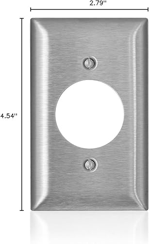 Vista 2 de Leviton SL721 C-Series Placa de pared con apertura de 1 segmento individual de 1.6" de diámetro, tipo 430, acero inoxidable