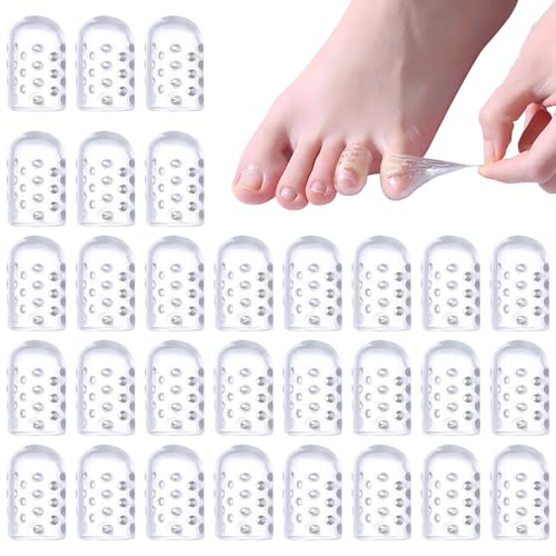 Image of 50 PCS Silicone Anti-Friction Toe Protector, Soft Gel Toe Protectors Breathable Toe Covers for Men Women, Gel Toe Protectors Toe Sleeves for Ingrown Toenails, Blisters, Calluses, and Corns Protection