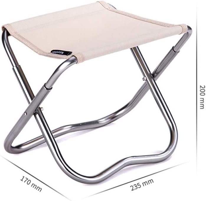 JSEIAJB Khaki Folding Chair, Aluminum Alloy Portable Camping, Surface with Cloth Material