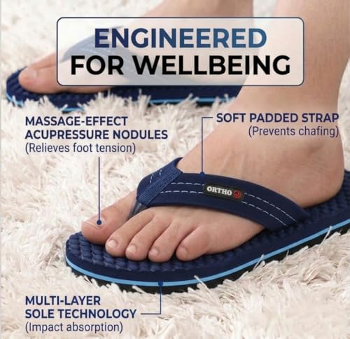 Image of ORTHO JOY House Slipper for Women's Care | Orthopaedic | Diabetic | Acupressure | Comfortable | MCR | Flip Flop Ladies and Girl's Home for Daily Use