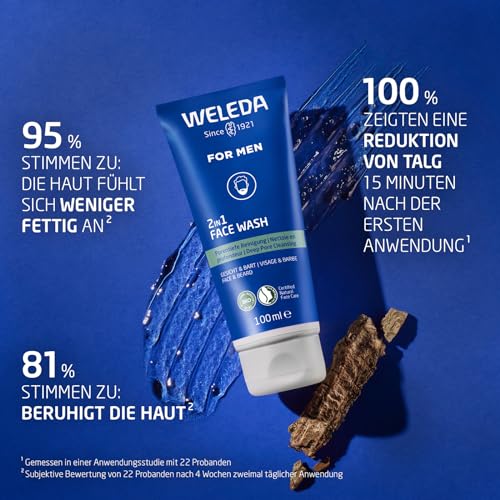 Weleda 2-in1 Face Wash for Men, Face & Beard, Mens Gentle Deep Pore Cleansing, Balance Oily Skin, Natural, Organic, Vegan, 100ml - Image 6