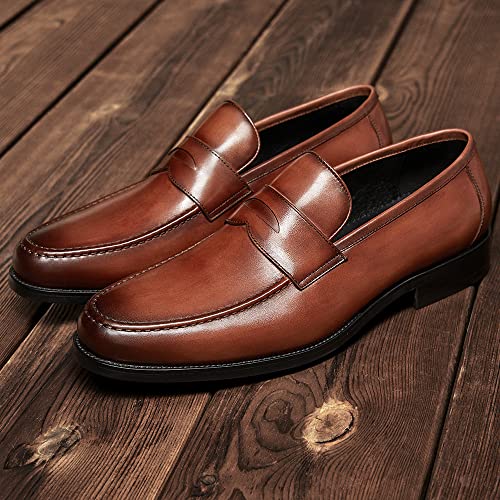 FRASOICUS Mens Dress Shoes Slip-On Shoes Genuine Leather Loafers Shoes for Men2