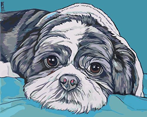 Peinture à broder au diamant chien kit strass cristal adulte 30x40cm