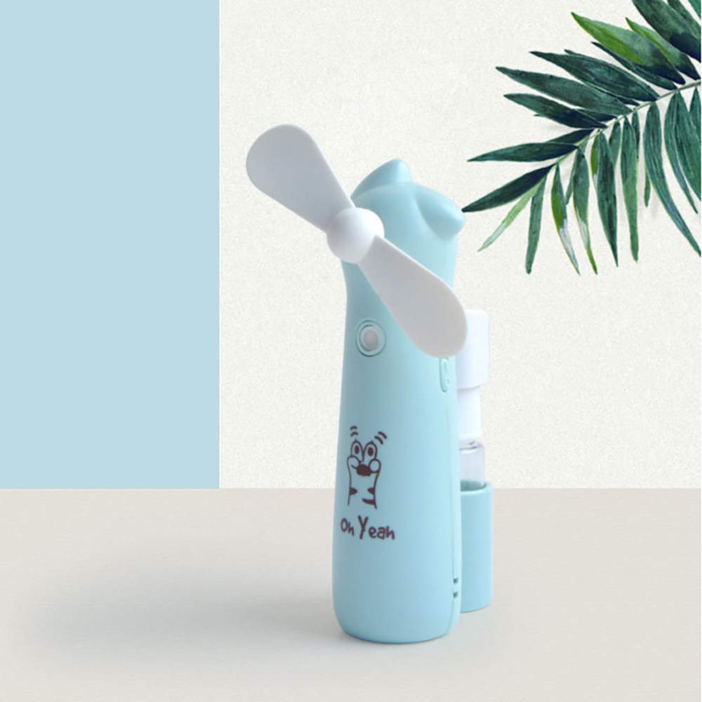 Summer Cartoon Mini Fan Usb Storage Water Spray Fan,E