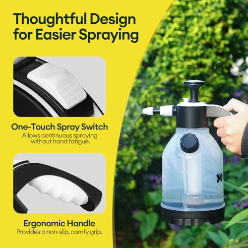 MAYGROVE 50oz Pump Sprayer, Hand Water Spray Bottle for Indoor Plant, Clear Plant Sprayer with Side Filling Port, Measuring Cup, Adjustable Nozzles, Safe Pressure Relief Valve by Maygrove - Used condition - Image 8