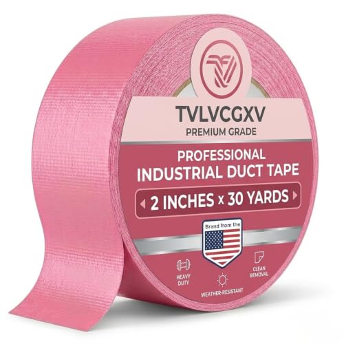 TVLVCGXV 1-Roll Pink Heavy-Duty Duct Tape 2 in x 30 yd Indoor/Outdoor