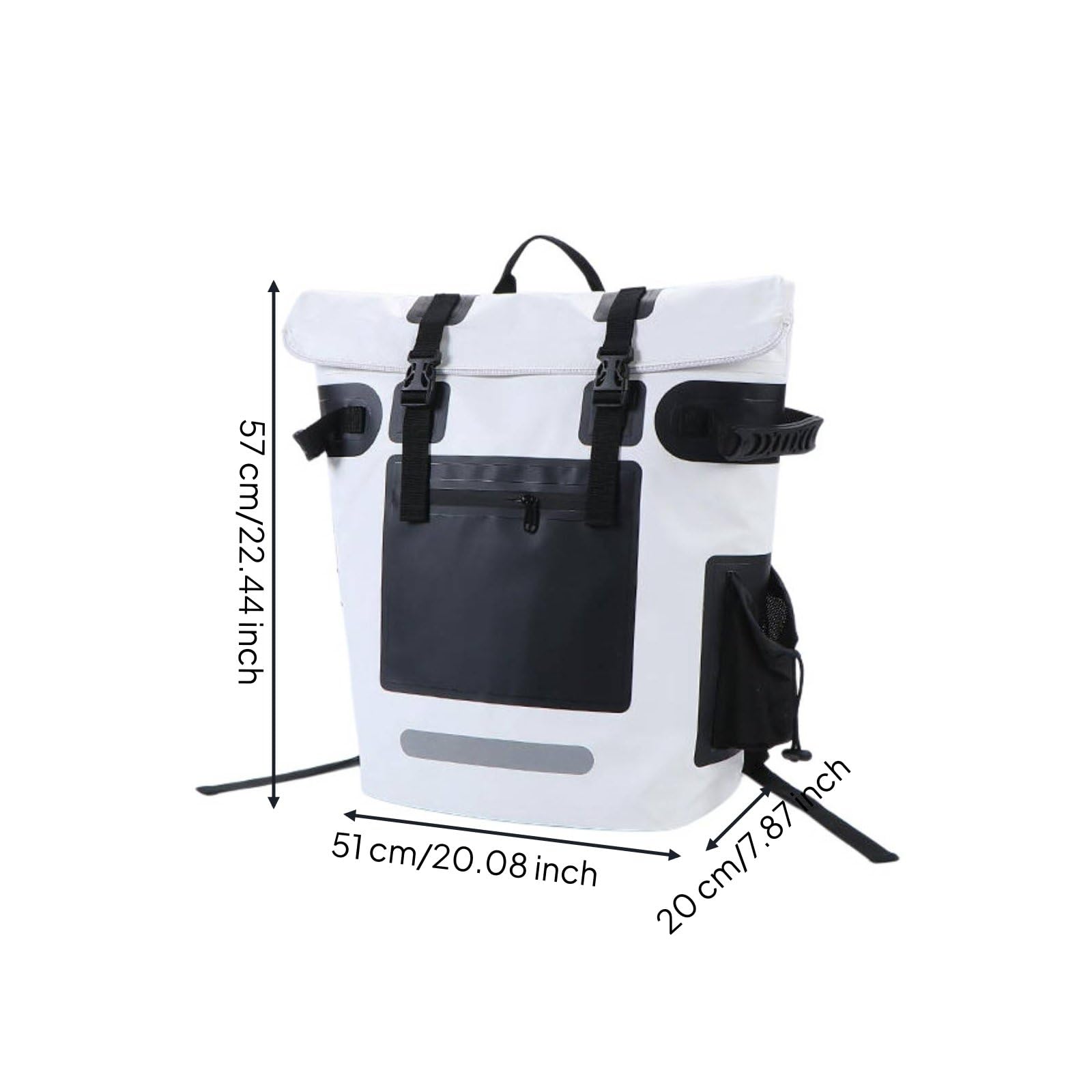 Colcolo Outdoor Insulated Carrier Zaino Frigo Borsa Termica Impermeabile Trasporto Alimenti Capacità Ampia Adatta a Viaggi Campeggio Picnic Lavoro, Bianco, Bianco, 25L
