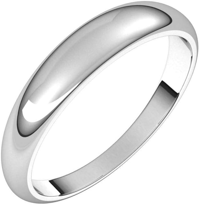 Jewels By Lux Custom Engravable 10K or 14K Yellow Rose or White Gold or 925 Sterling Silver or Platinum Half Round Tapered Classic Comfort Fit Wedding Ring Band For His and Hers