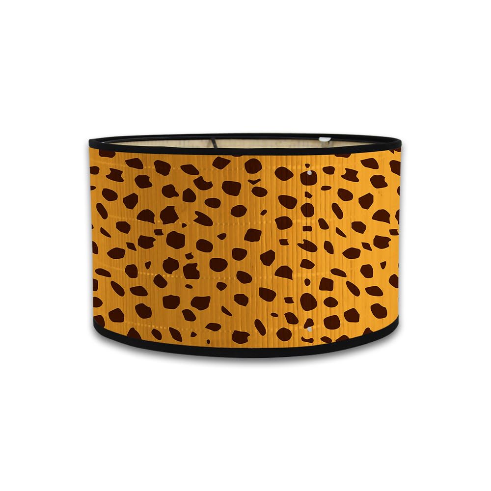 Morbuy Bamboo Lampshades Animal Patterns Round Lampshade for Table Lamps Ceiling Light Shades Pendant Lamp Shade Home Decorative for Wall Lamp, Bedside Lamp, Floor Lamp (Leopard 2)