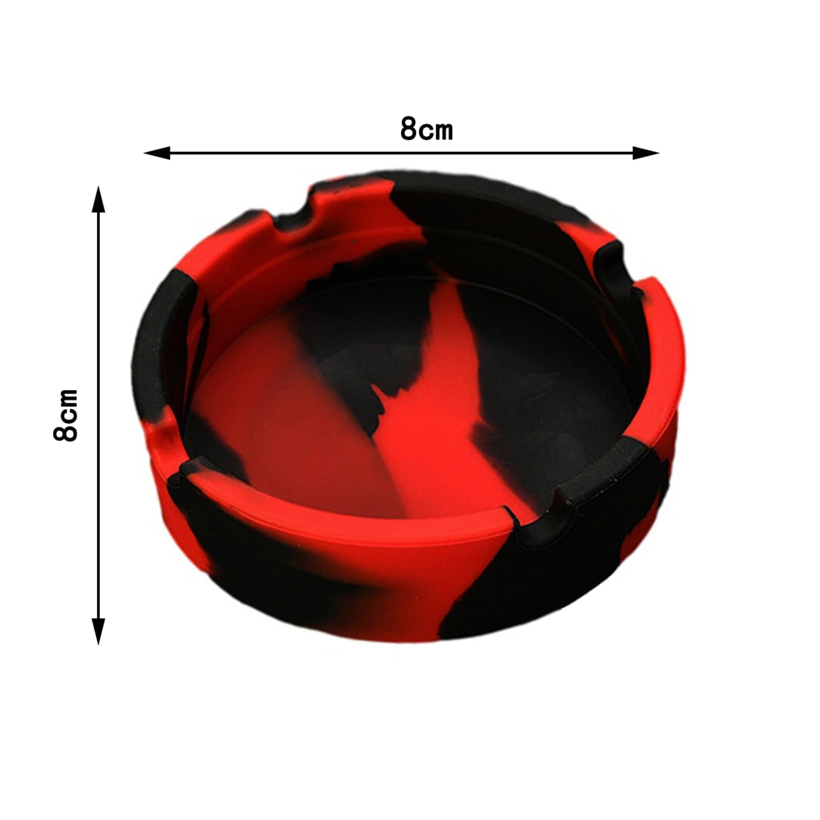 Unbreakable & Washable Ashtray Silicone Heat Resistant Round Ash Tray, for Outdoor Restaurant, Indoor (Red Black) - Image 2
