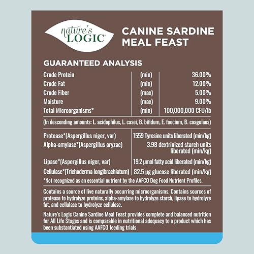 Image of NATURE'S LOGIC Dry Dog Food - Sardine Meal Feast Dry Kibble, 25 lb