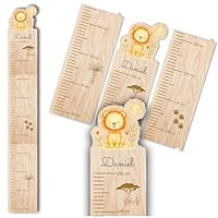 Personalized Lion Growth Chart - Custom Name Height Ruler for Kids Bedroom, Jungle Safari Theme Wall Chart, Perfect Baby Shower, Newborn & Christening Gift, Nursery Room Decor