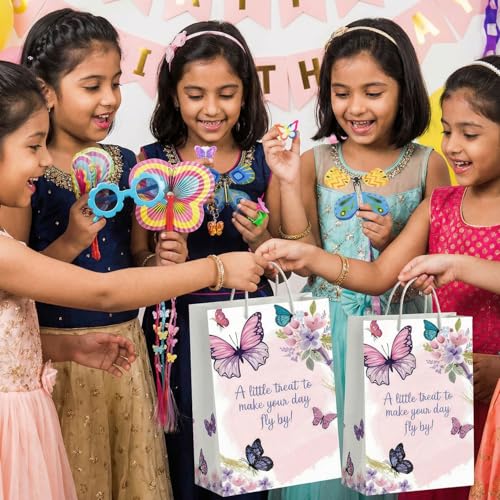 Image of Party Propz Butterfly Return Gift Bag for Birthday - 70 Pcs Gifts Bag with Butterfly Theme Partyfavors, Birthday Return Gifts For Kids, Ring for Girls, Eyeglasses, Keychain