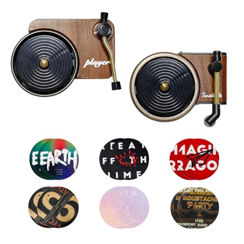 Image of KVAEY 2 PCS Car Air Fresheners Vent Clips, Retro Style Record Player Car Air Fresheners Vent Clips, Rotatable Fragrance Diffusers Clips Include 12 Aroma Tablets for Music Lover
