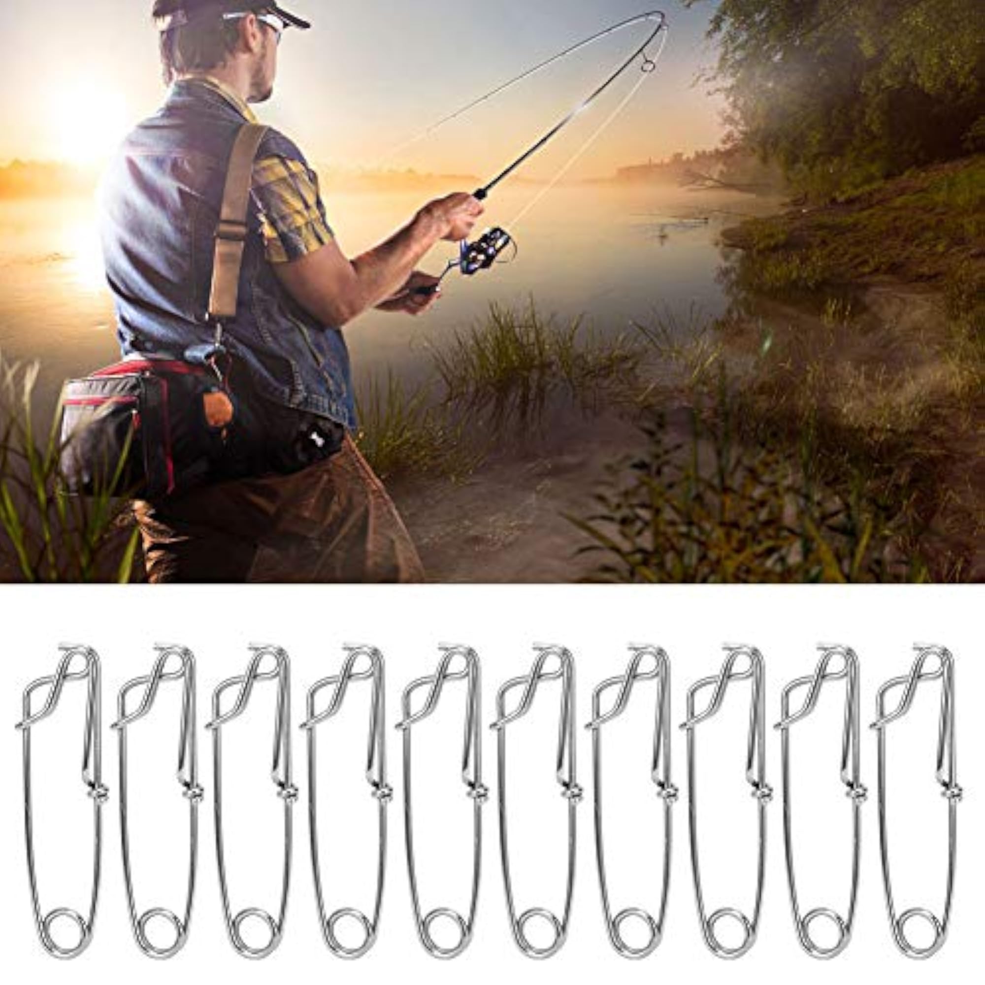 Fishing Snap Clip, 10Pcs Branch Hangers for Floats