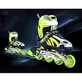 Full Flash Kinder Inline Erwachsene Männer Und Frauen Verstellbare Inline-Skates Upgrade Kinderschutz Und Kinder Rollschuh Trump Network (Farbe: Grün, Größe: L (38-43))