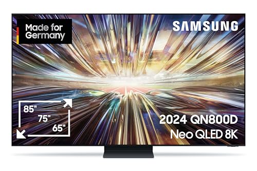Samsung NEO QLED 8K QN800D TV 65 pouces, Samsung TV avec NEO Quantum HDR 8K +, Neural Quantum 8K Ai Gen2 Processeur, 8K AI UpScaling, Smart TV, Ki TV, GQ65QN800DXZG, modèle allemand [2024]