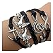 Jovana New Hot Cute Fashion Retro PU Leather Alloy Bracelet Wristlet Bangle Wrist Band Hand Chain