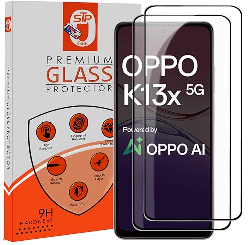 Image of Premium Tempered Glass Screen Protector Guard Compatible For Oppo K13X 5G (6.67 Inch, Pack of 2) | Edge to Edge Coverage With Easy to installation kit for Smartphone