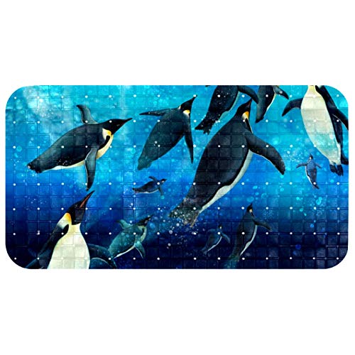 Tapis de bain antidérapant bébé écologique pingouin sous-marin