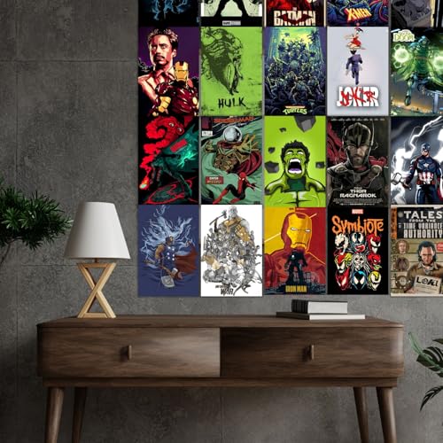 Image of Set of 10 Mix Anime posters for wall, Self Adhesive, A4 Size |Poster For Gaming Room, Various Anime characters (Superhero A4 1)