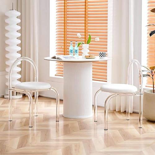 Chaise de coiffeuse en acrylique transparent avec coussin velours - 2