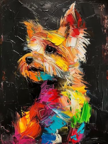 Regalo mujer original de pintura acrilica para pintar por numeros perro grande